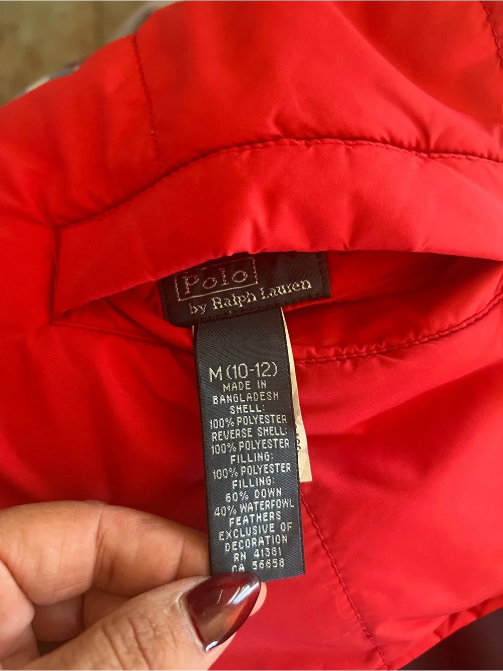 Ralph Lauren Navy Puff Reversible Vest with Red Interior